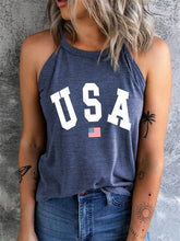 Weste mit Rundhalsausschnitt und amerikanischem Aufdruck